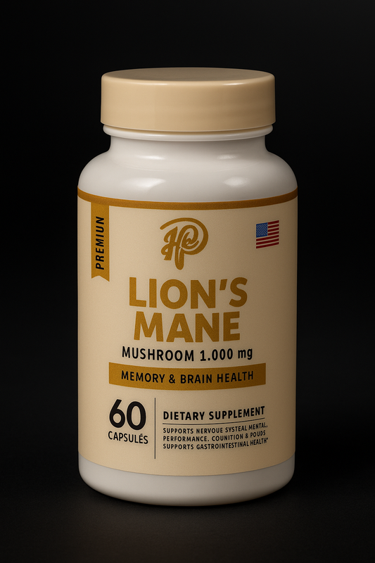 Suplemento Lion’s Mane – 60 Cápsulas de 1000 mg – Salud Cerebral Natural
