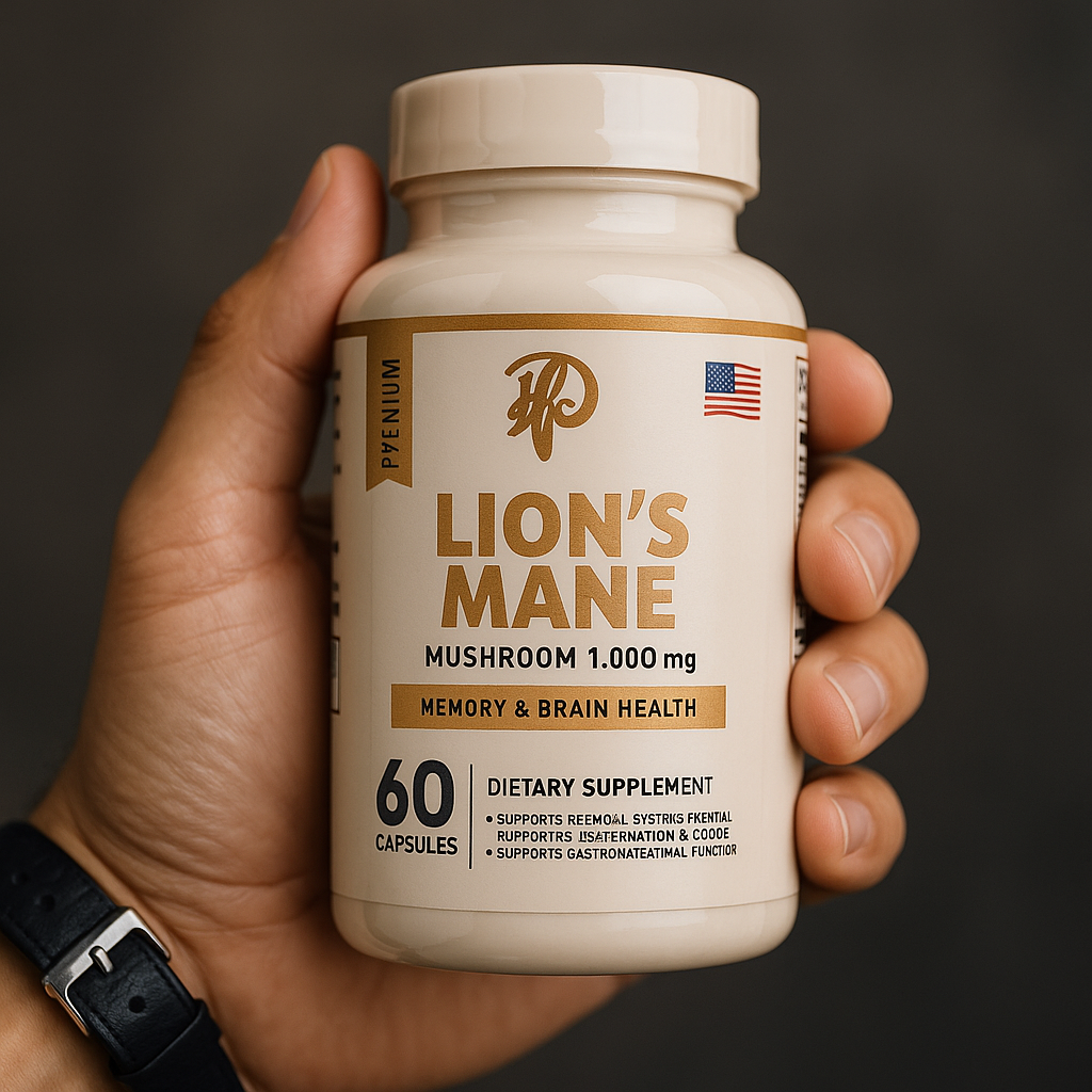 Suplemento Lion’s Mane – 60 Cápsulas de 1000 mg – Salud Cerebral Natural