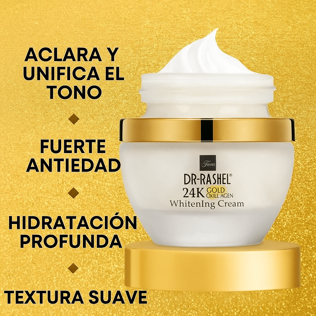 CREMA BLANQUEADORA CON COLÁGENO DE ORO 24K DR RASHEL